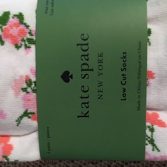 Kate Spade Multi Color Floral Socks Low Cut 3 Pairs New - Picture 2 of 4